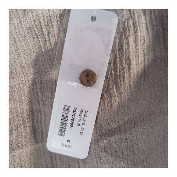 Soft Surroundings Oceo Gauze Open Front Topper Cardigan Pebble Taupe Women's XL - Picture 5 of 7